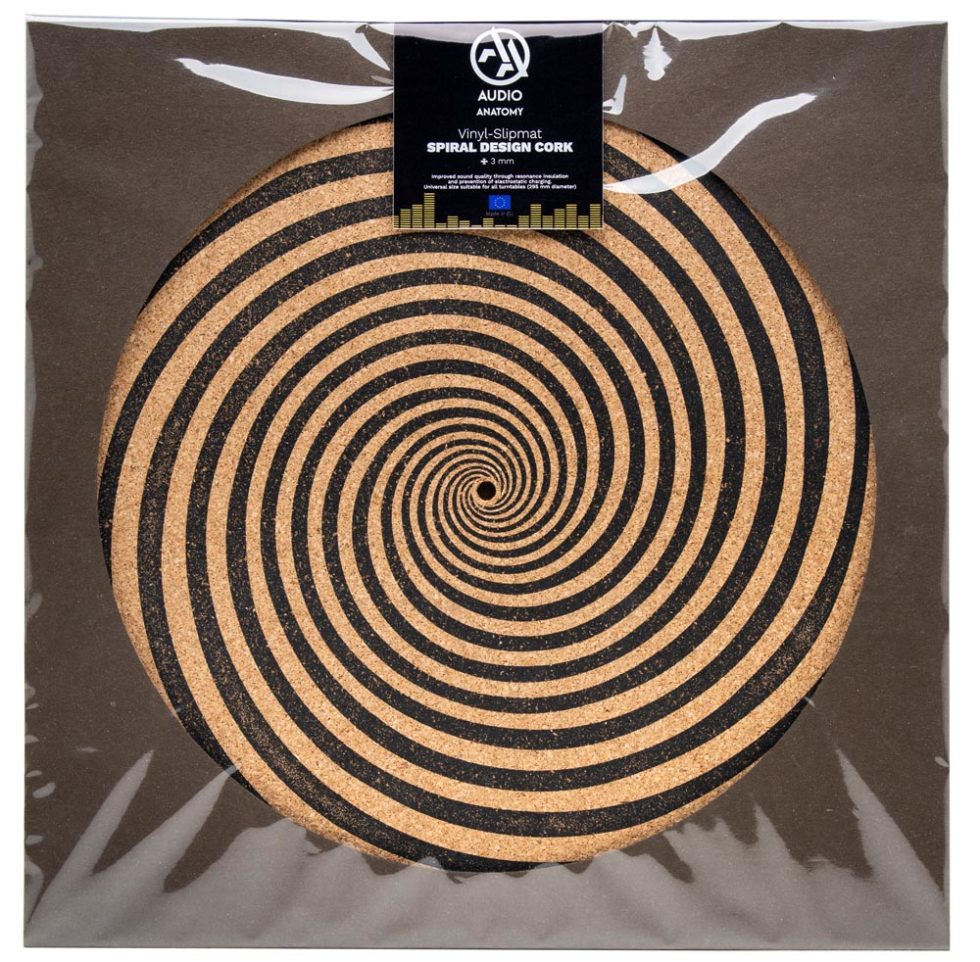 Spiral Design Cork Vinyl Slipmat