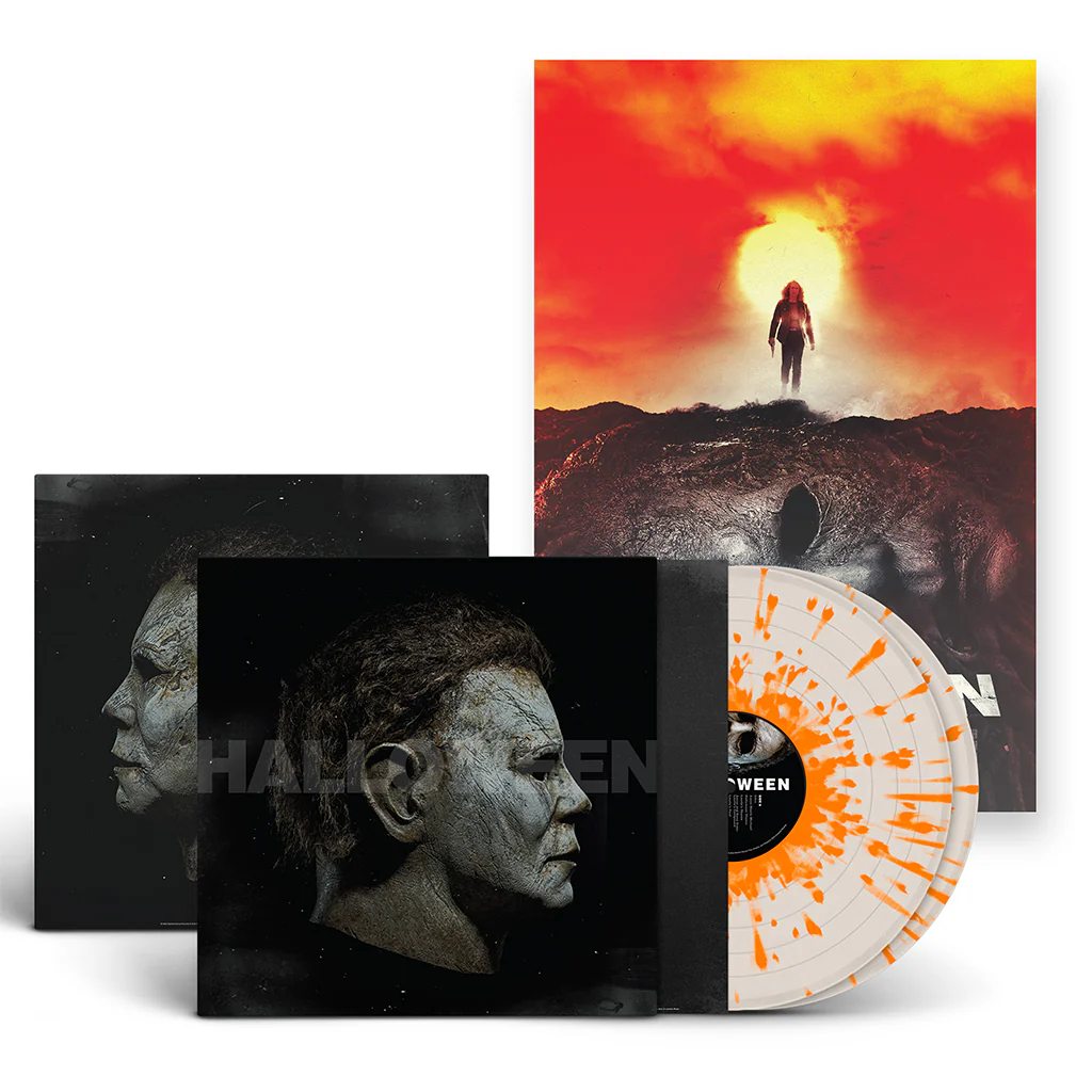 JOHN CARPENTER, CODY CARPENTER AND DANIEL DAVIES - Halloween (Original Soundtrack) [Expanded Edition w/ Poster] - 2LP - Deluxe Bone White Colour w/ Orange Splatter Vinyl