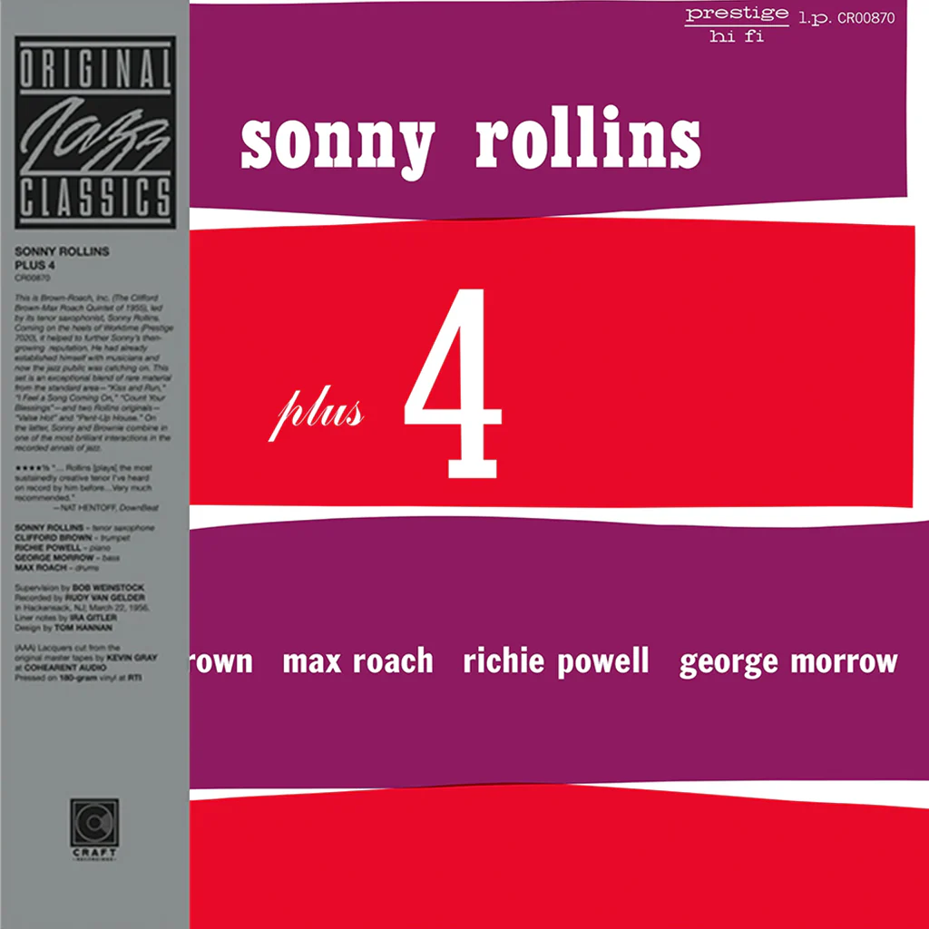 SONNY ROLLINS - Plus 4 (Original Jazz Classics Series) - LP - Deluxe 180g Black Vinyl