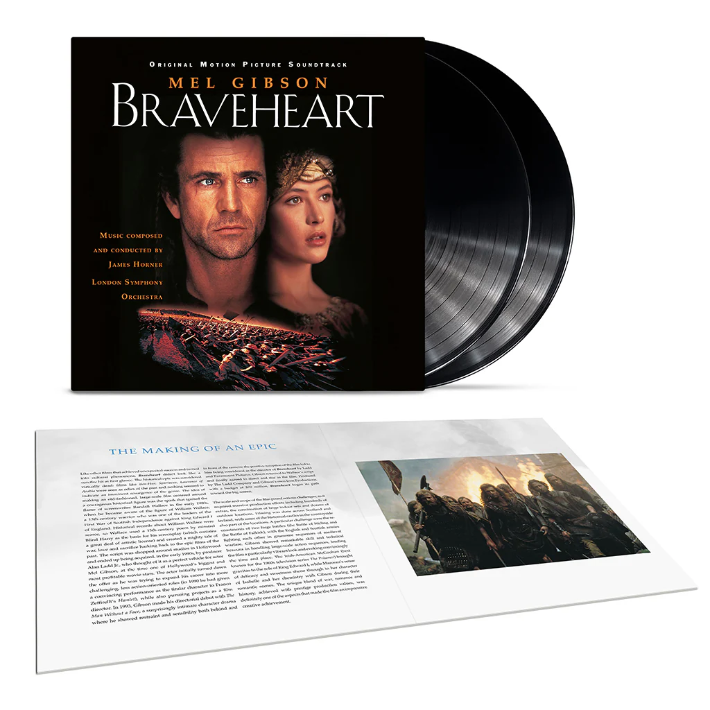 JAMES HORNER / THE LONDON SYMPHONY ORCHESTRA - Braveheart (Original Motion Picture Soundtrack - 30th Anniversary Edition) - 2LP - Black Vinyl