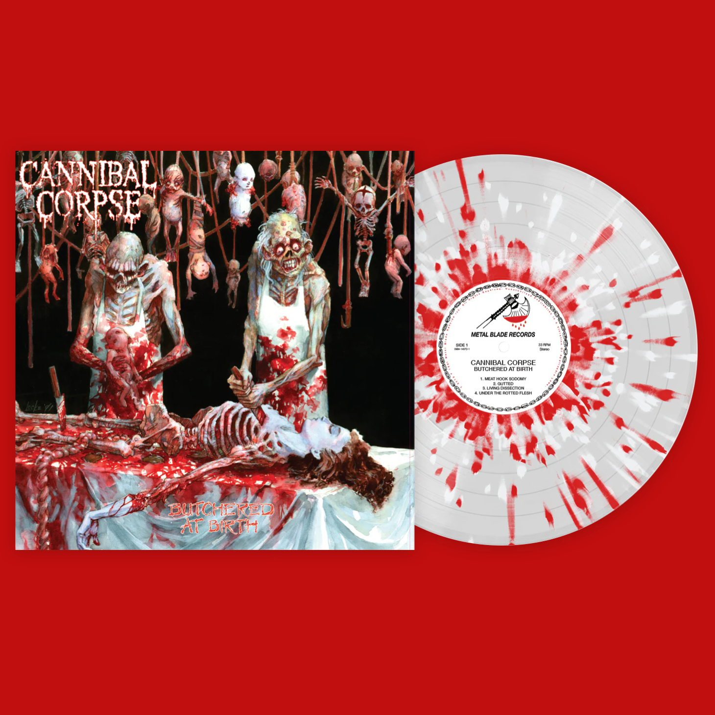 Cannibal Corpse – Butchered At Birth White With Red Splatter